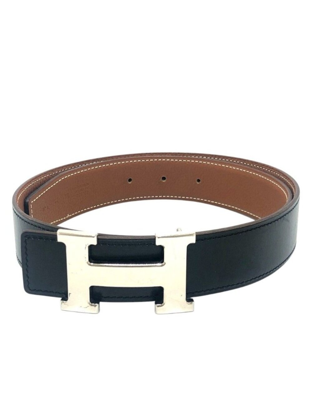 Hermes Belt Reversible Leather Constance H Black Gold